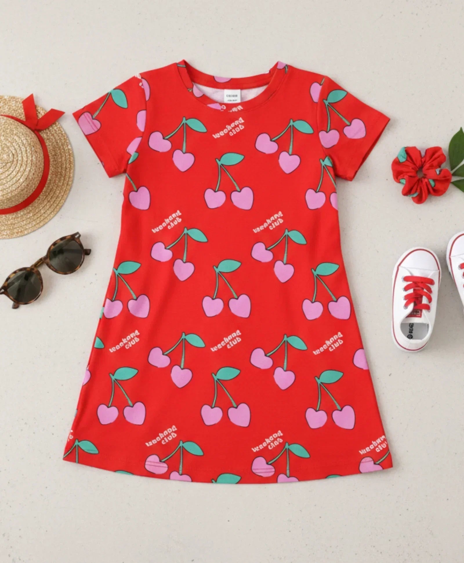 CHERRY RED NIGHT DRESS - RED