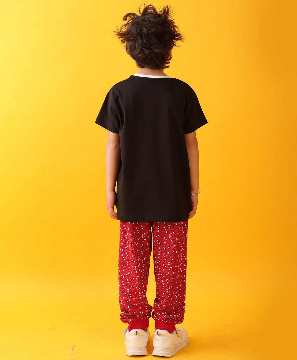 ENGLAND STRIPES SPIDER RED BOYS JOGGER SET - BLACK/RED