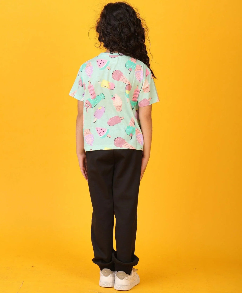 ICECREAM BLACK HEART SUMMER JOGGER SET - AQUA/BLACK