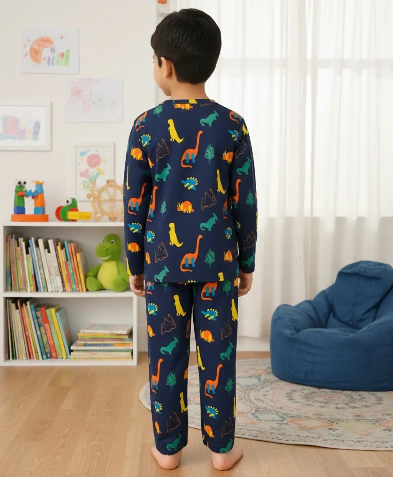 DINOSAUR FUN NAVY PYJAMA SET (LONG SLEEVES)