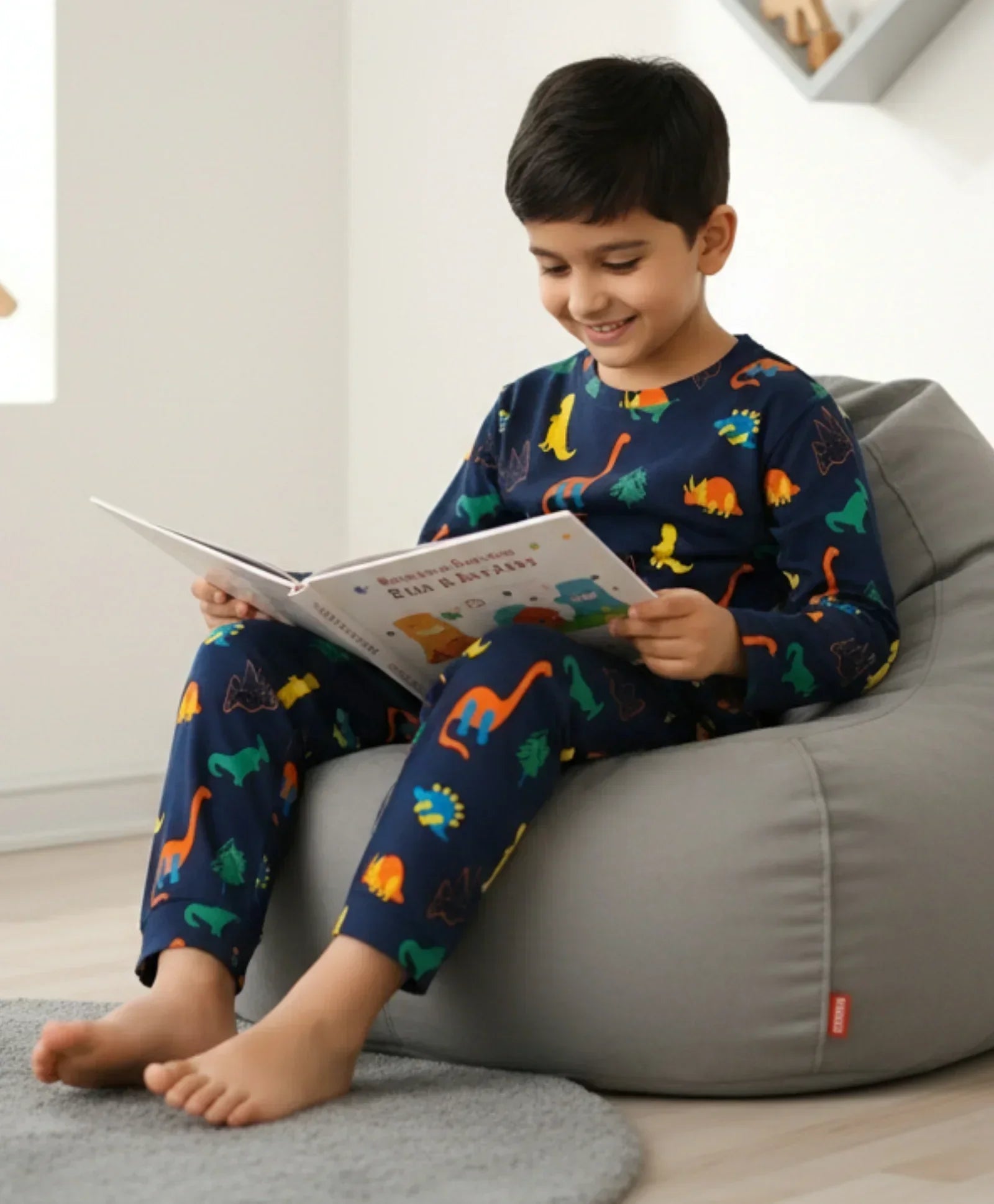DINOSAUR FUN NAVY PYJAMA SET (LONG SLEEVES)