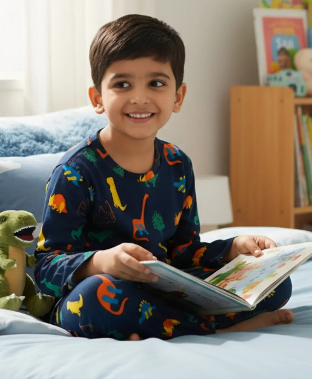 DINOSAUR FUN NAVY PYJAMA SET (LONG SLEEVES)