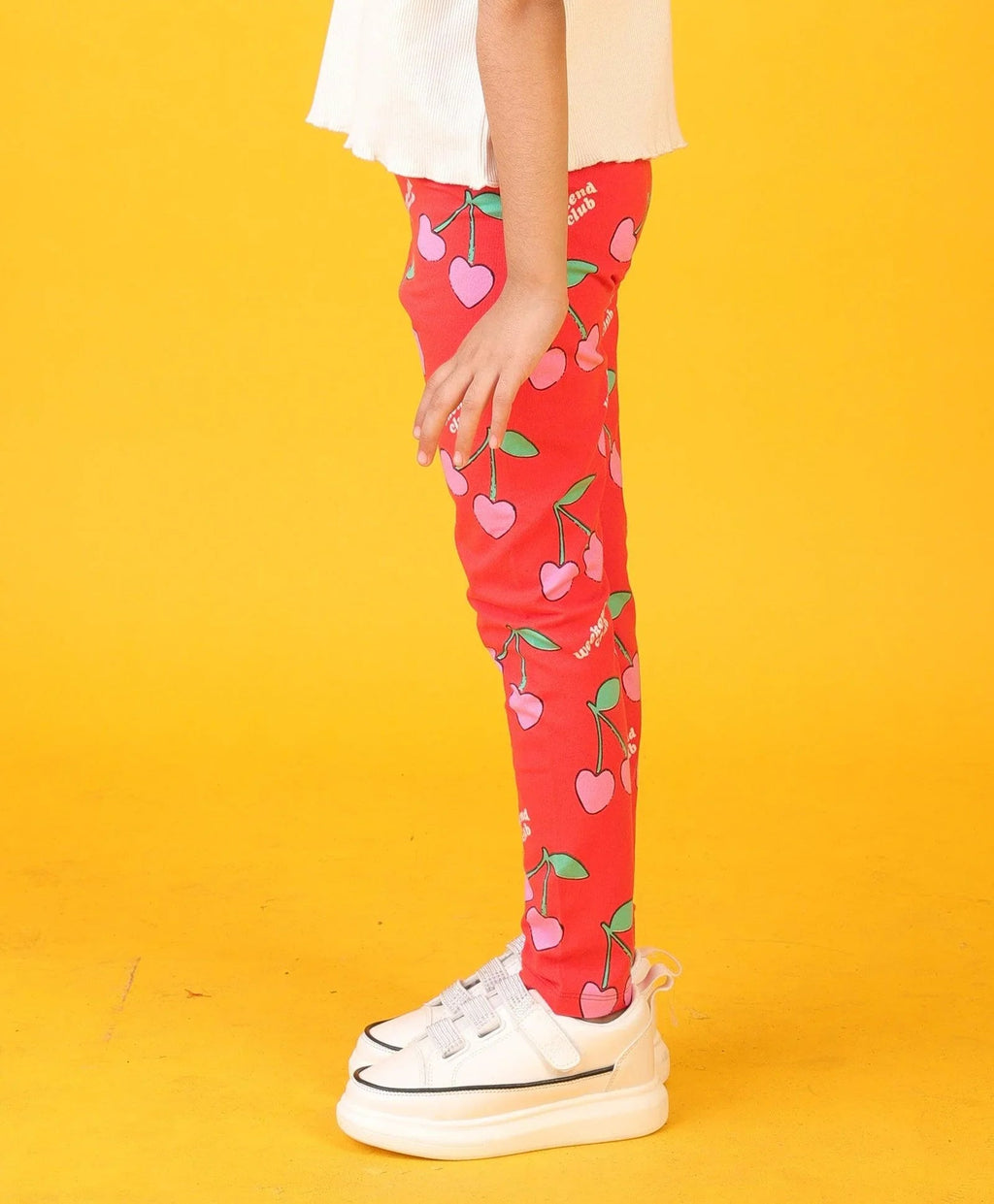CHERRY RED SUMMER GIRLS LEGGING - RED