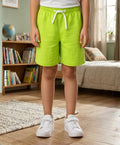 LIME GREEN TEXTURE GIRLS SHORTS - LIME