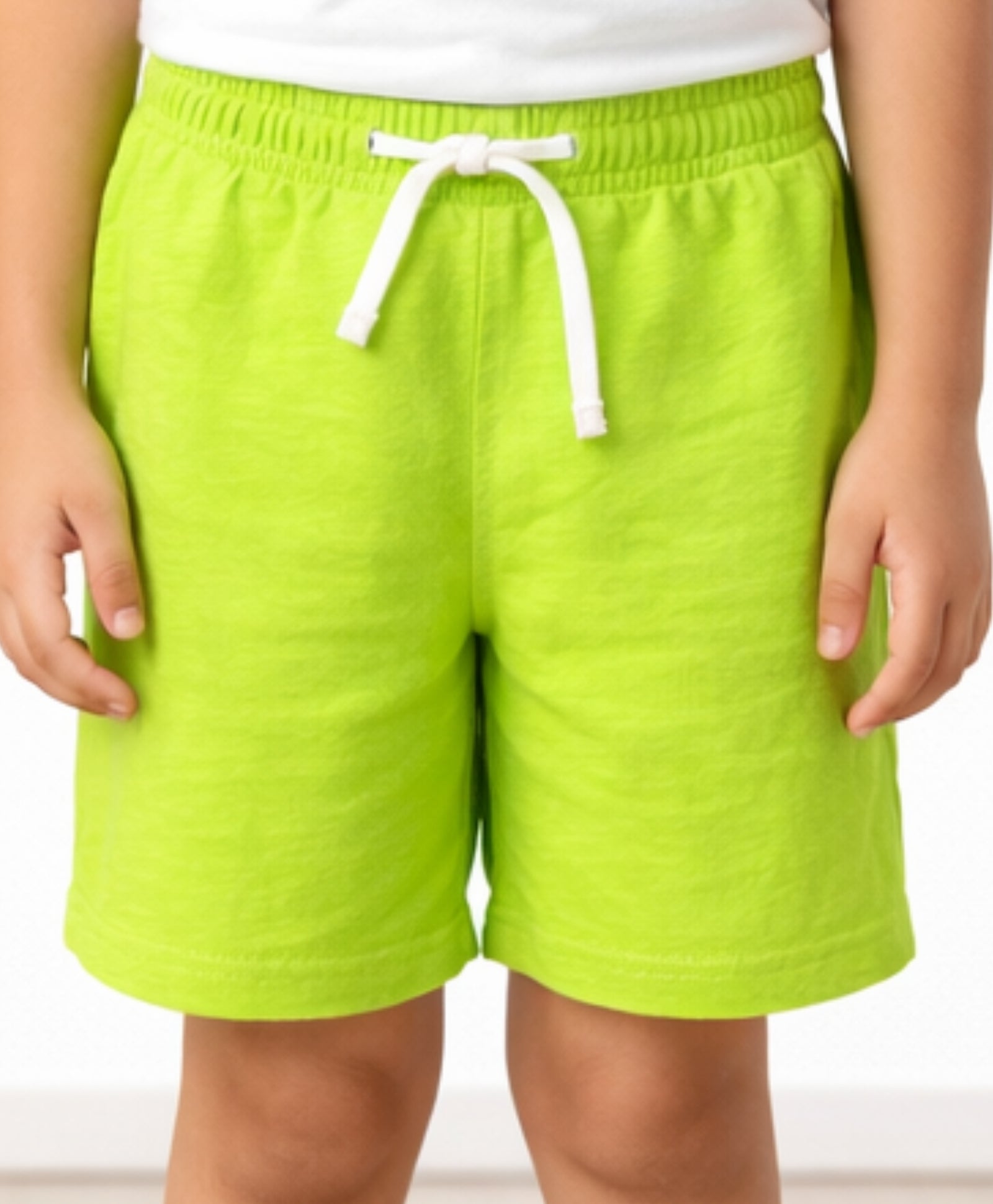 LIME GREEN TEXTURE GIRLS SHORTS - LIME