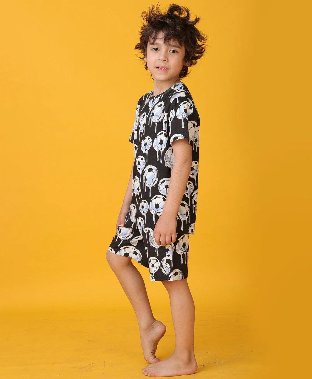 FOOTBALL MELT SLEEPWEAR SHORT SET - WHITE