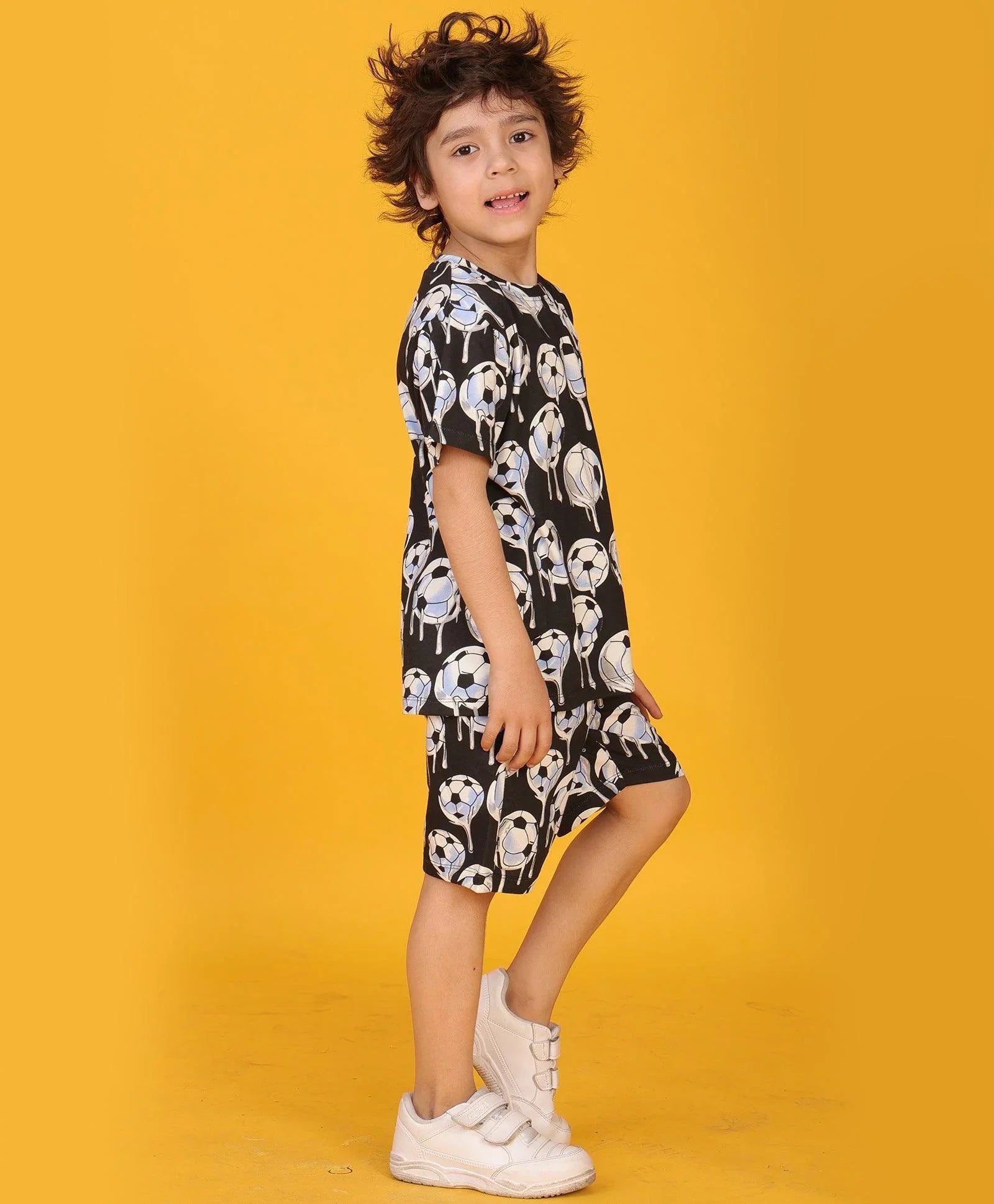 FOOTBALL MELT SUMMER SHORTS SET - BLACK