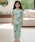 BUTTERFLY GREEN SHORT SLEEVE PYJAMA SET - GREEN