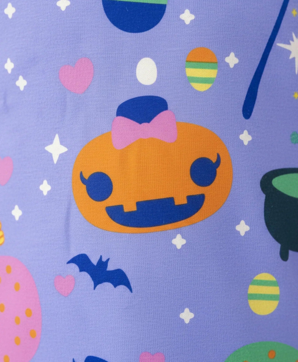 HALLOWEEN GIRLS SHORT SLEEVE PYJAMA SET - PURPLE