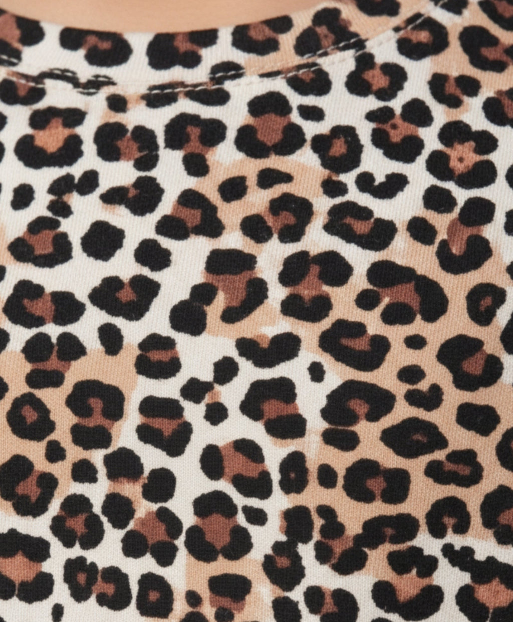 LEOPARD BLACK SHORT SLEEVE T-SHIRT - BLACK