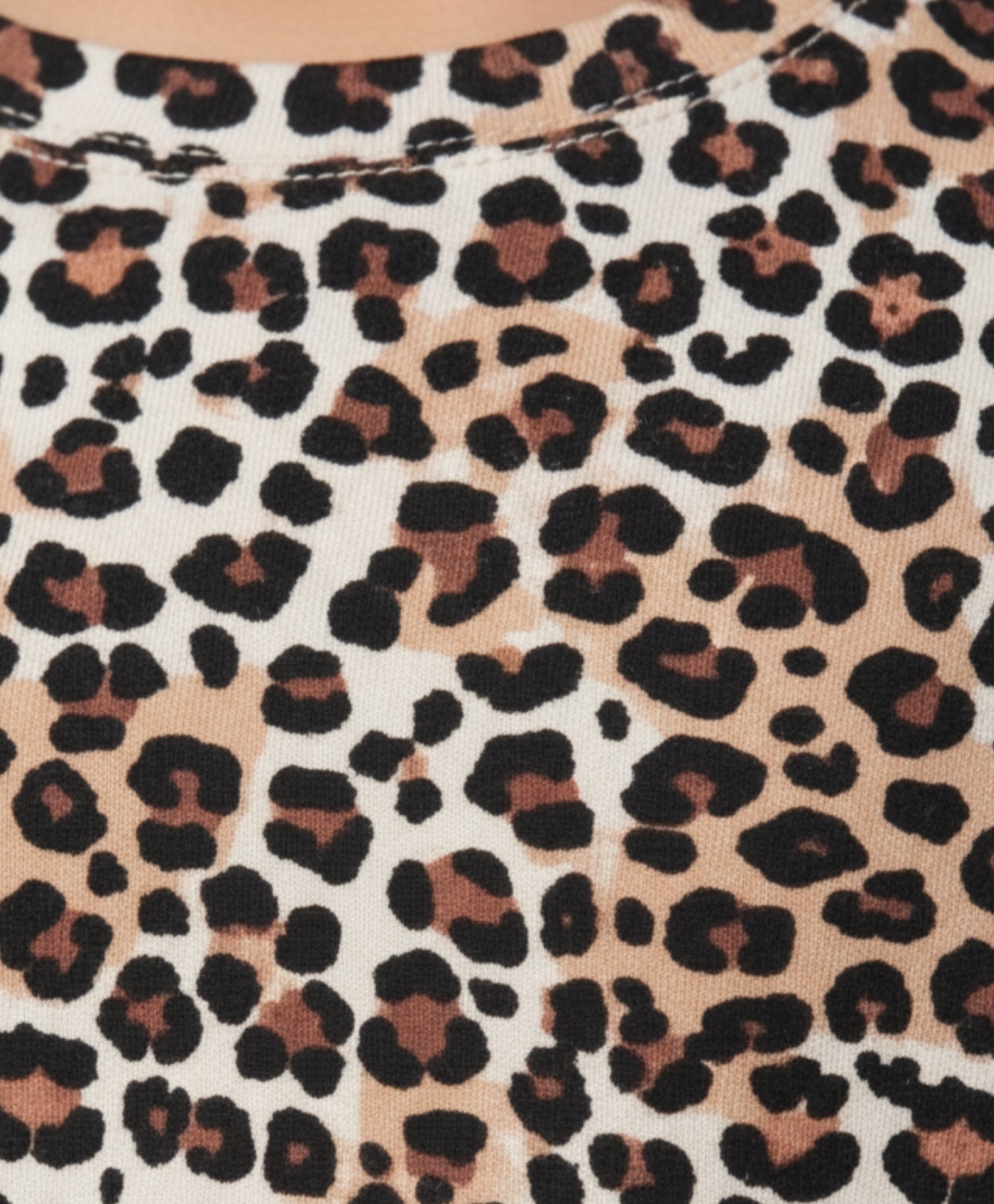 LEOPARD BLACK SHORT SLEEVE T-SHIRT - BLACK