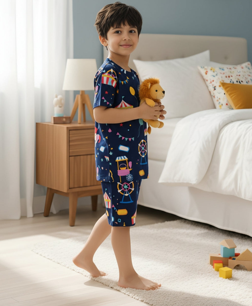 CARNIVAL CIRCUS SLEEPWEAR SHORTS SET - BLUE