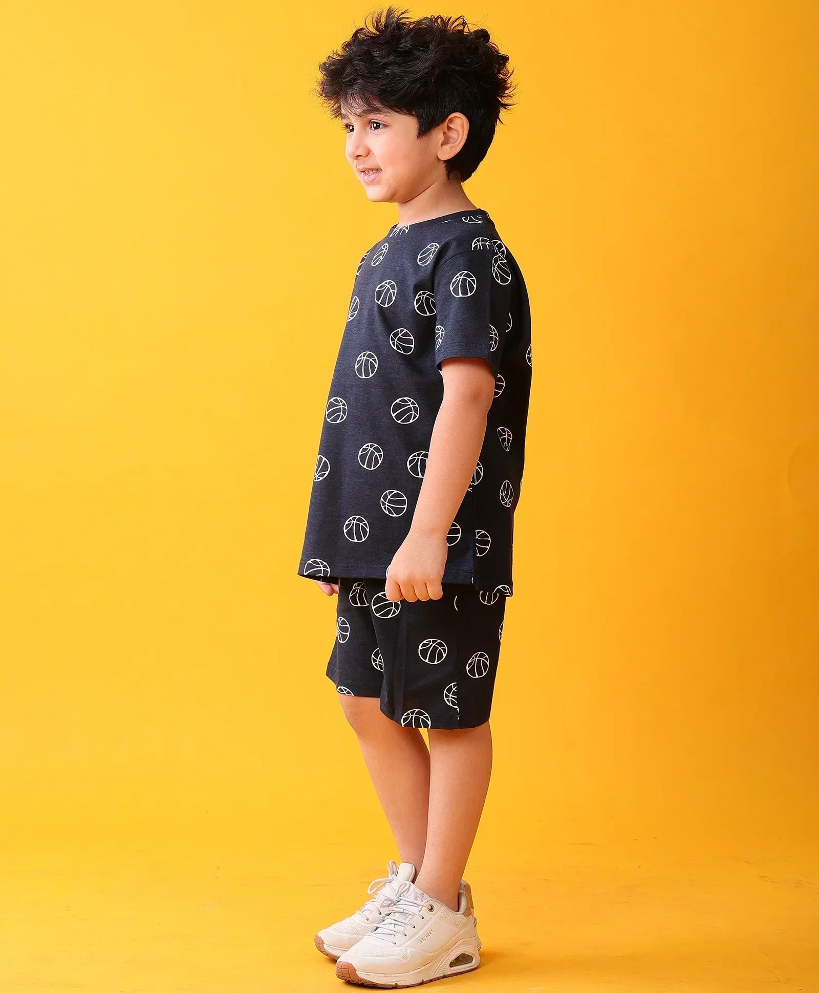 BASKETBALL PLAYTIME T-SHIRT SHORT SET - BLUE
