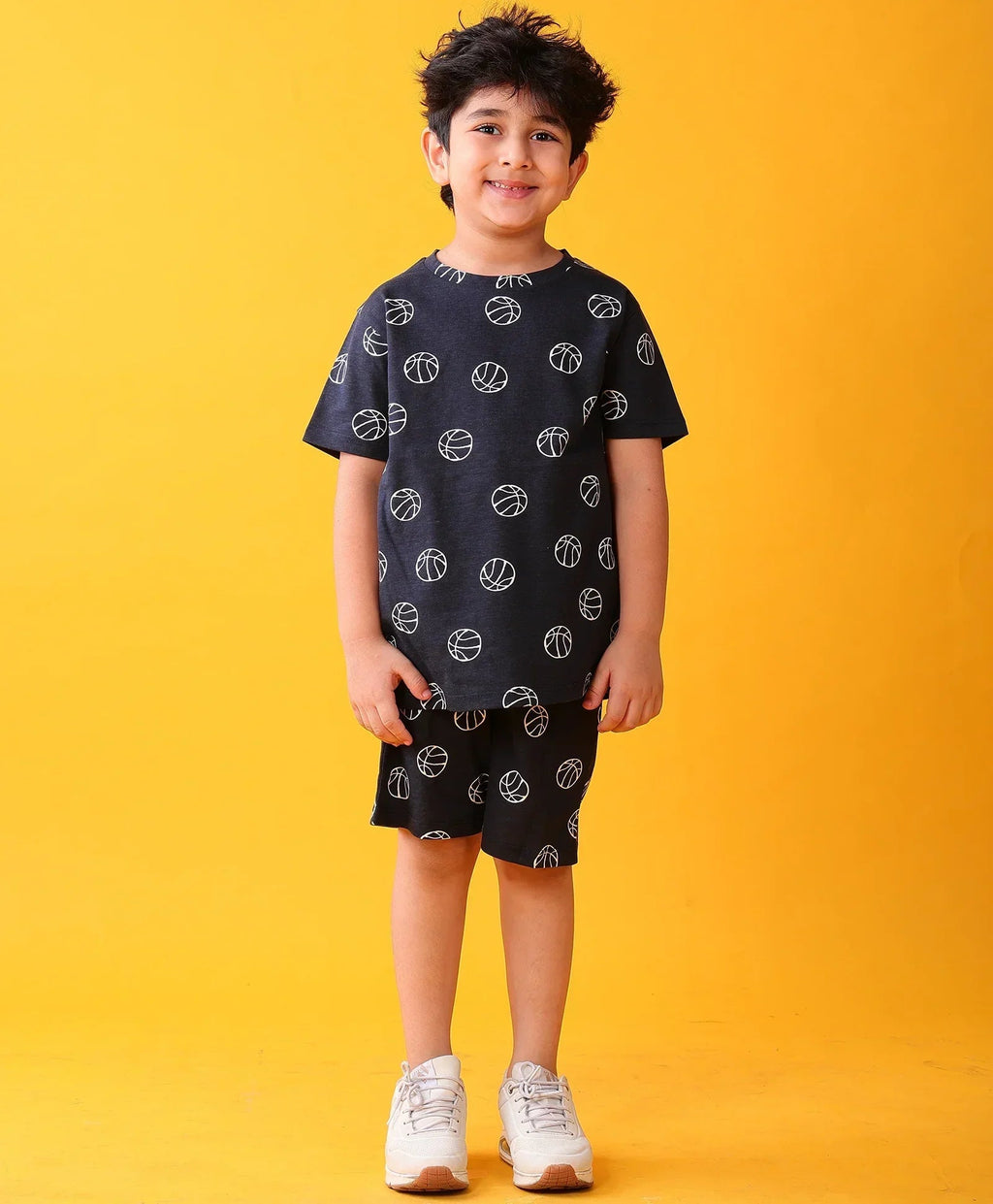BASKETBALL PLAYTIME T-SHIRT SHORT SET - BLUE
