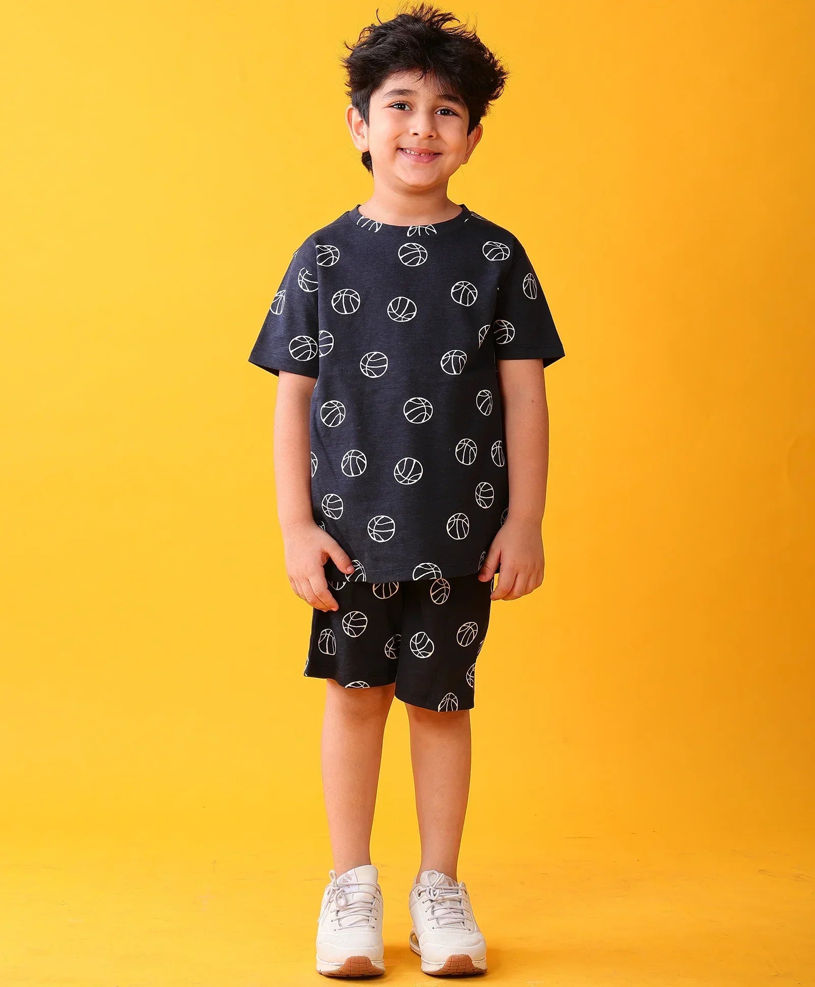 BASKETBALL PLAYTIME T-SHIRT SHORT SET - BLUE