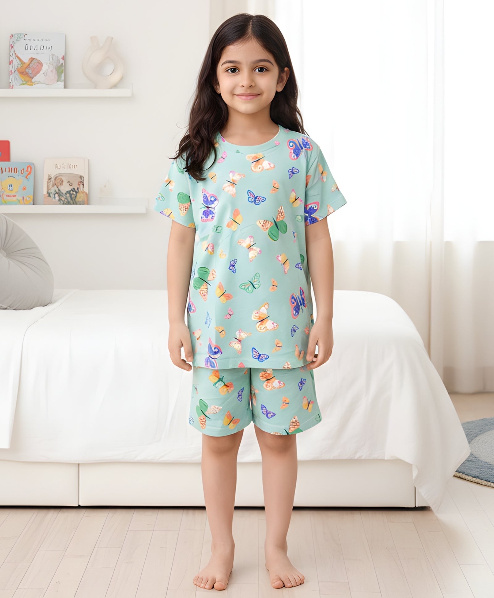BUTTERFLY SLEEPWEAR SHORT SET - GREEN