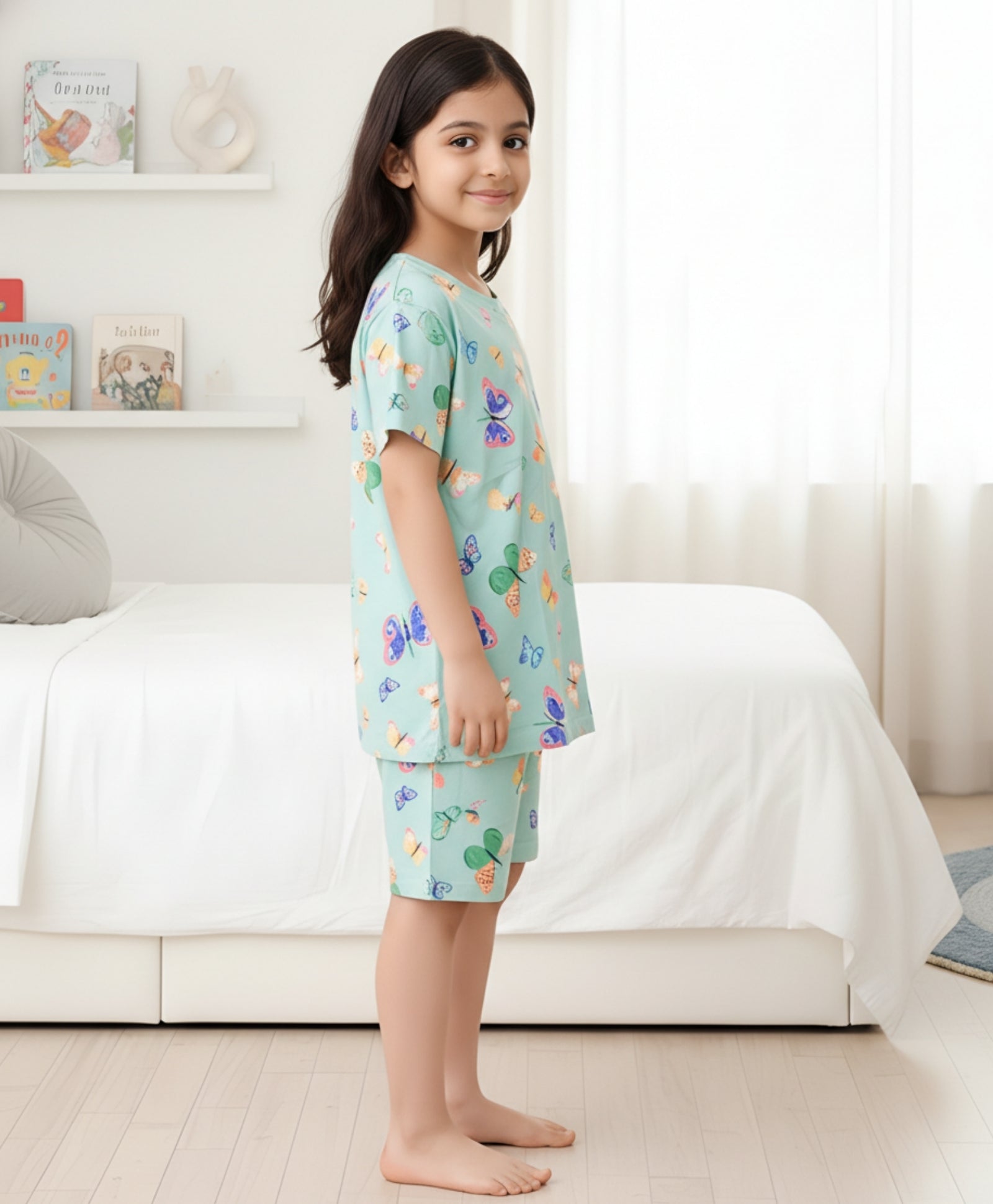 BUTTERFLY SLEEPWEAR SHORT SET - GREEN