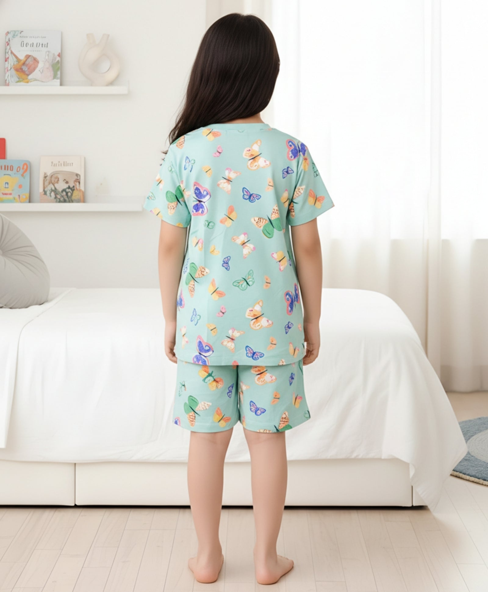 BUTTERFLY SLEEPWEAR SHORT SET - GREEN