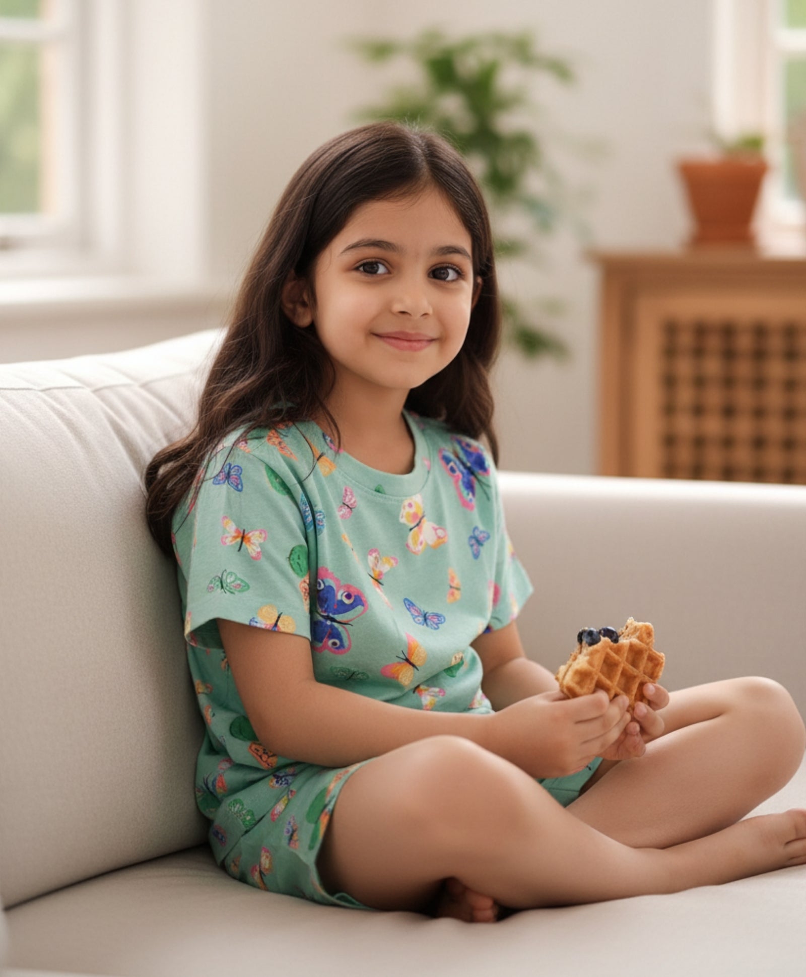 BUTTERFLY SLEEPWEAR SHORT SET - GREEN