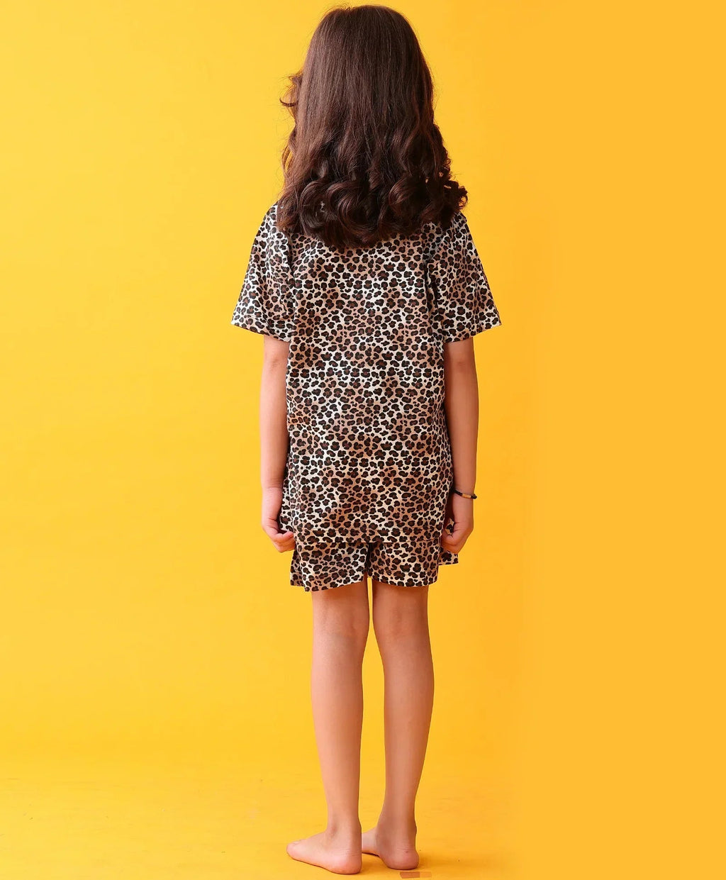 LEOPARD SLEEPWEAR SHORTS SET - BLACK