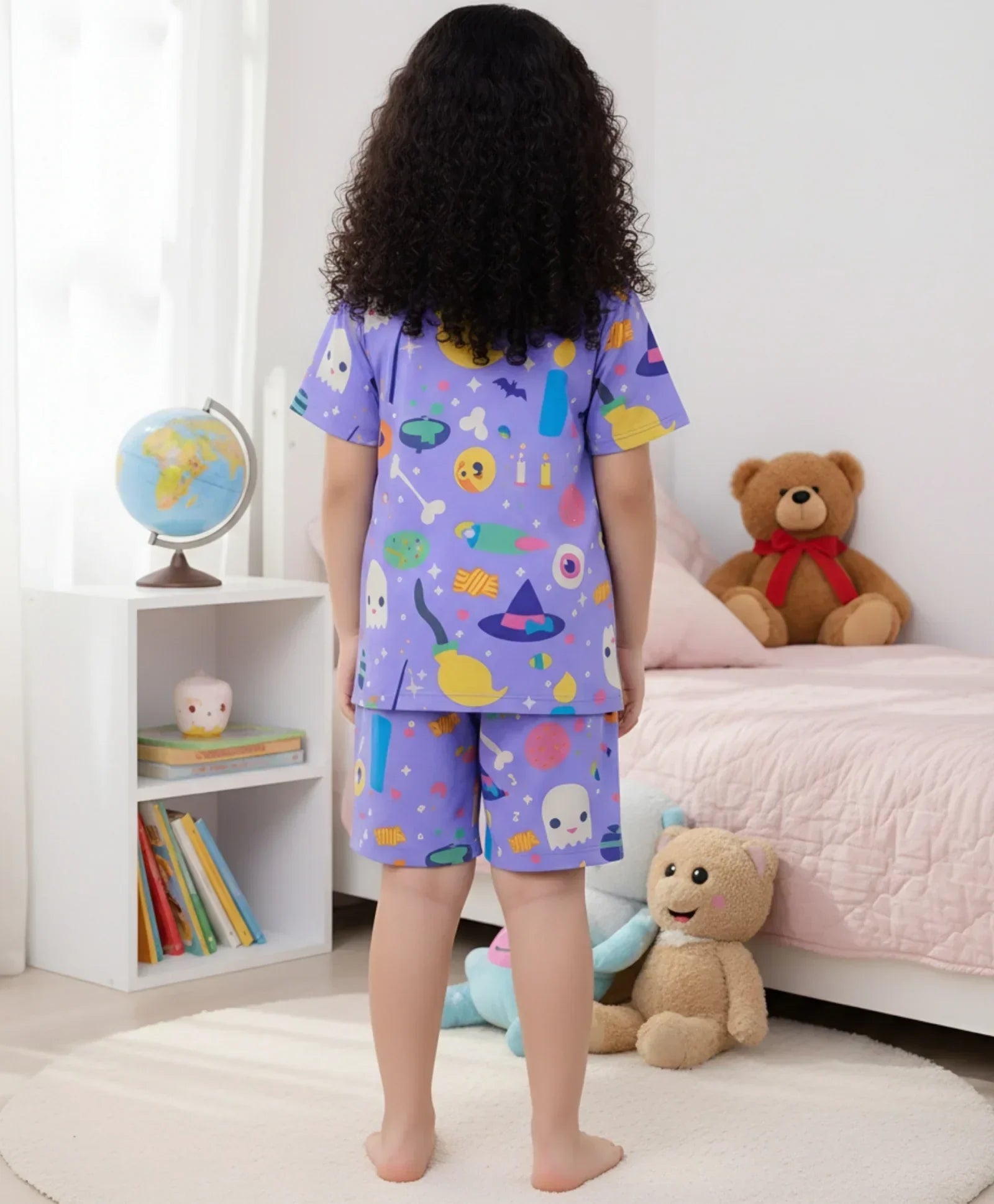 HALLOWEEN SLEEPWEAR SHORTS SET - PURPLE