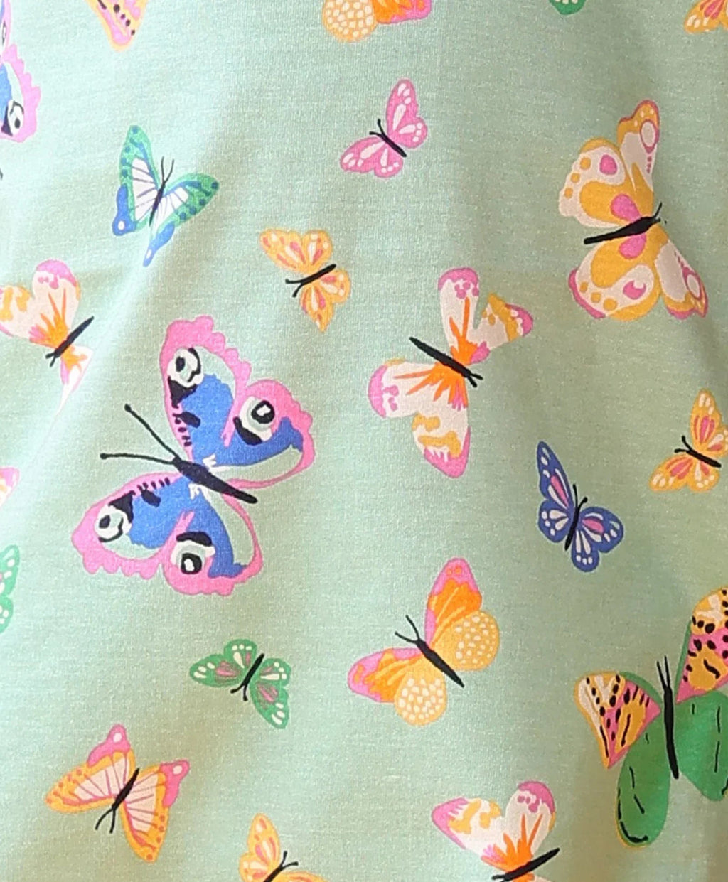 BUTTERFLY PLAYTIME GIRLS T-SHIRT SHORT SET - GREEN