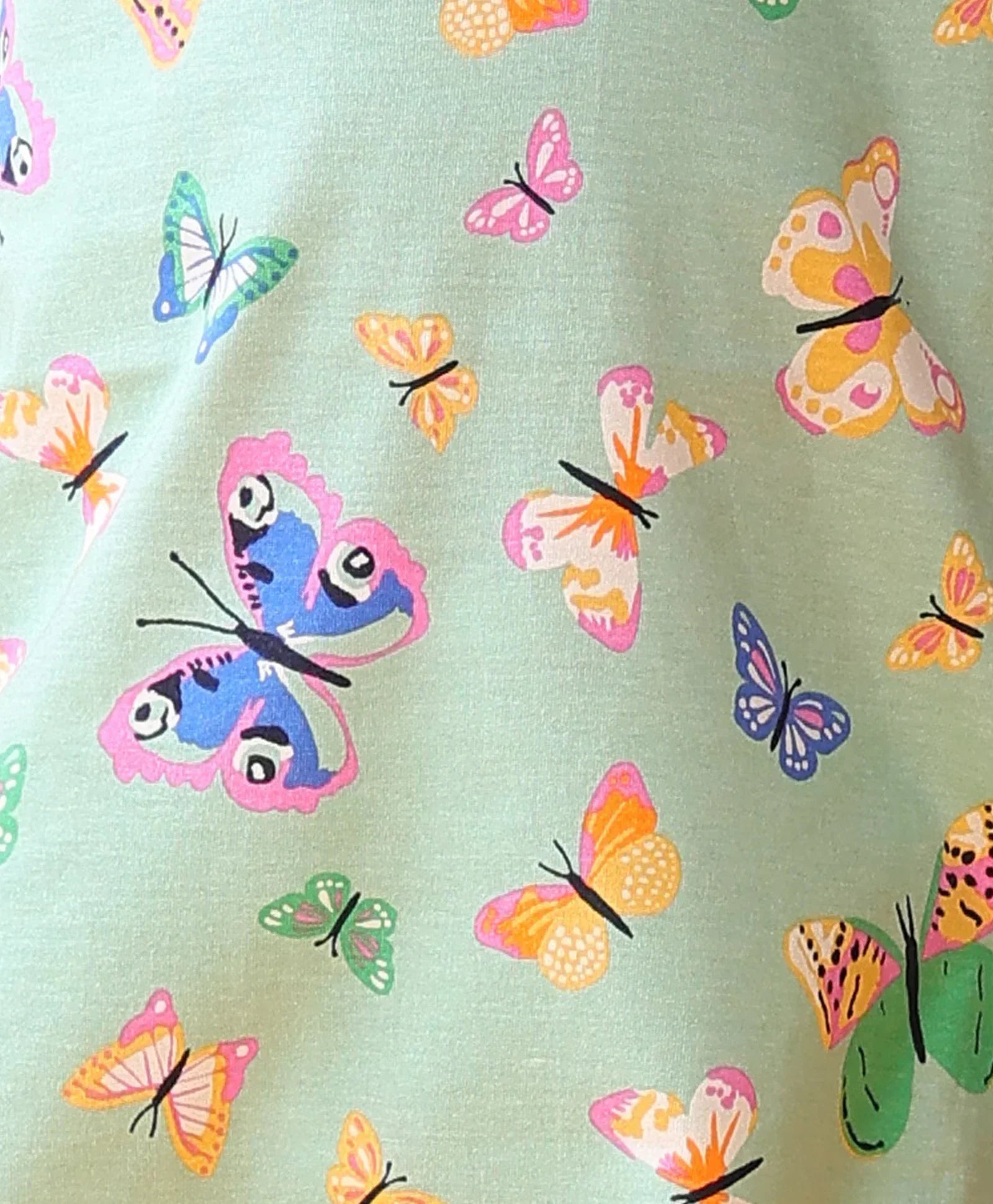 BUTTERFLY PLAYTIME GIRLS T-SHIRT SHORT SET - GREEN