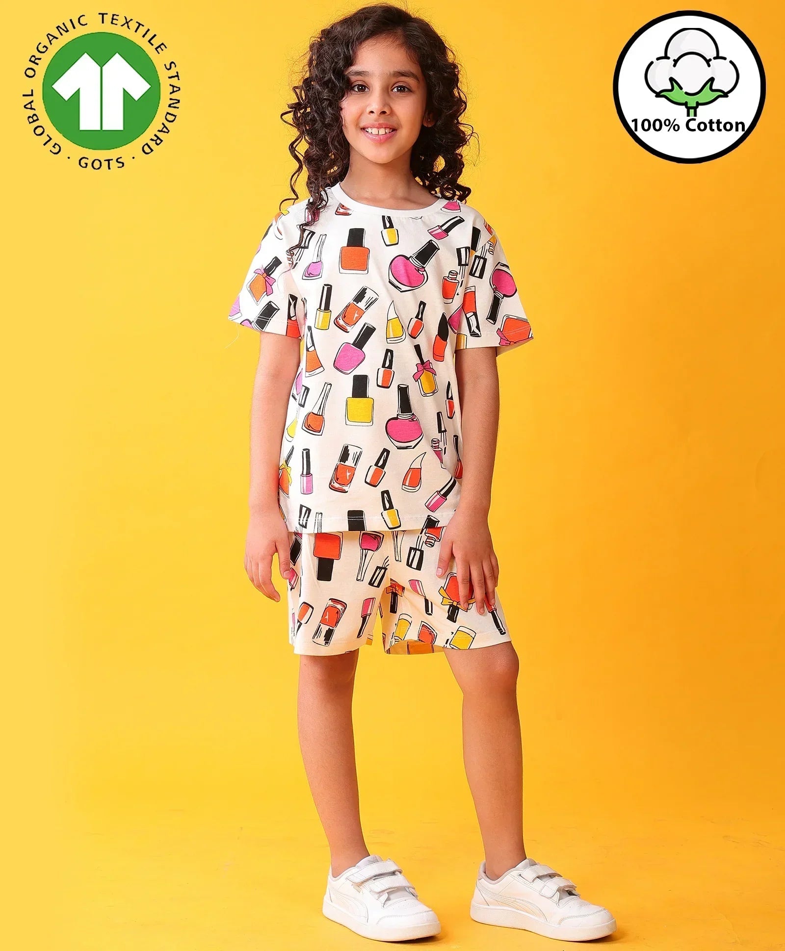 MAKE UP PLAY TIME GIRLS T-SHIRT SHORT SET - WHITE
