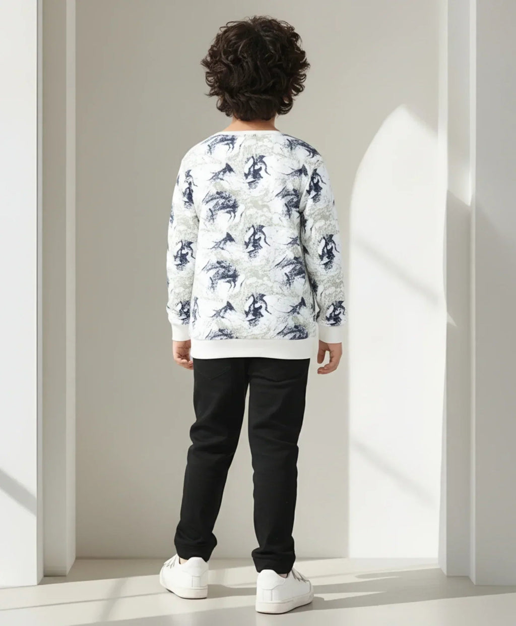 BLUE LIGHTING FLEECE SWEATSHIRT BLACK JOGGER SET - BLUE/BLACK