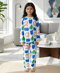 APPLE PEAR GIRLS LONG SLEEVE PYJAMA SET - WHITE