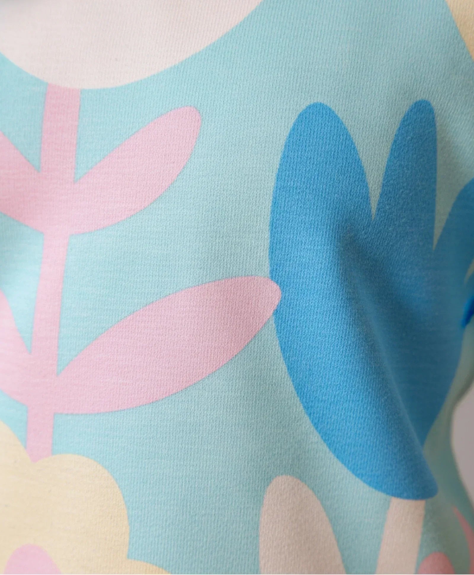 AQUA FLOWER LONG SLEEVE GIRLS T-SHIRT - AQUA