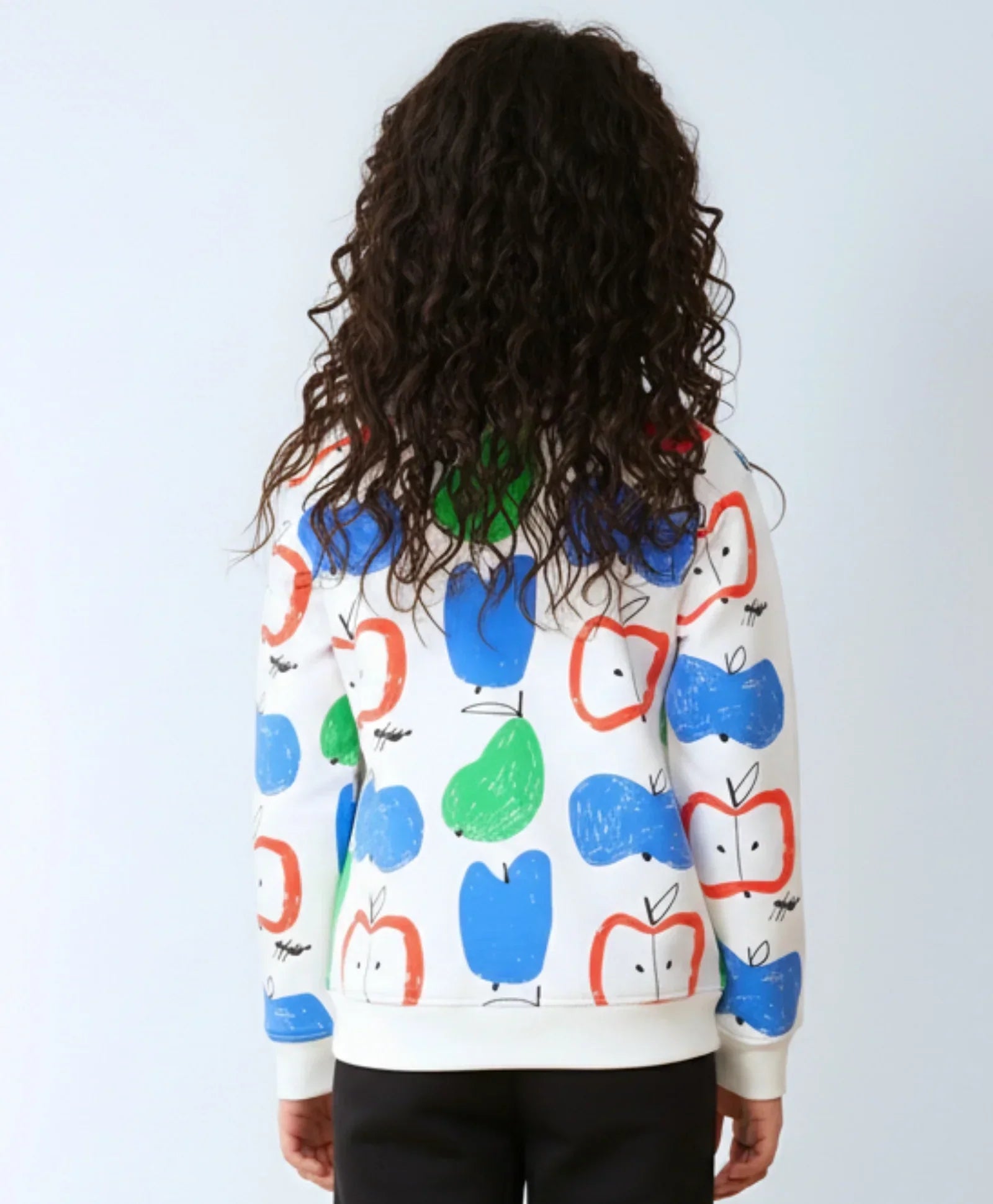 APPLE PEAR GIRLS FLEECE SWEATSHIRT - WHITE