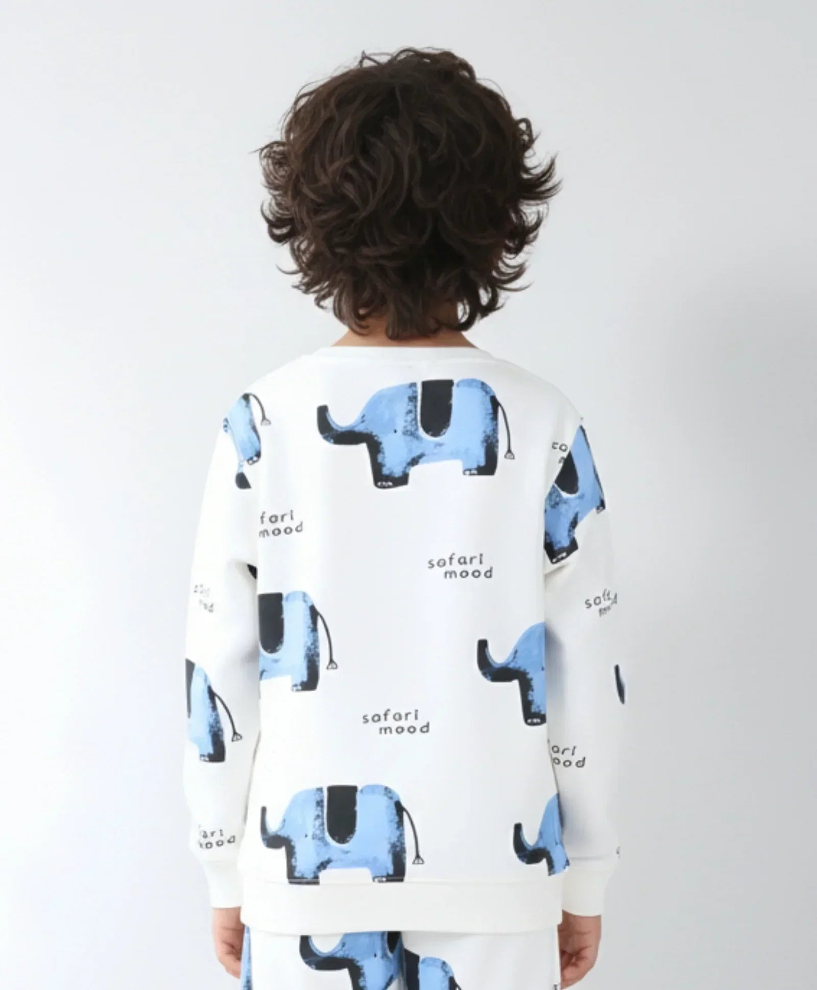 ELEPHANT SAFARI FLEECE SWEATSHIRT -OFF WHITE