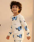 ELEPHANT SAFARI FLEECE SWEATSHIRT -OFF WHITE