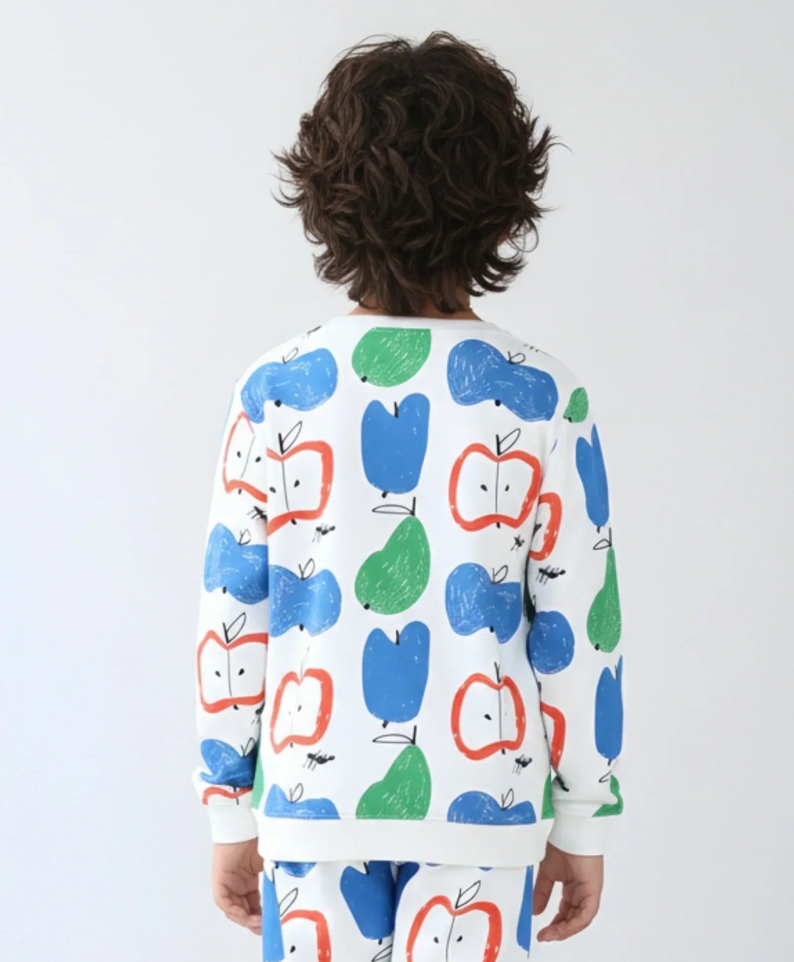 APPLE PEAR BOYS FLEECE SWEATSHIRT - WHITE