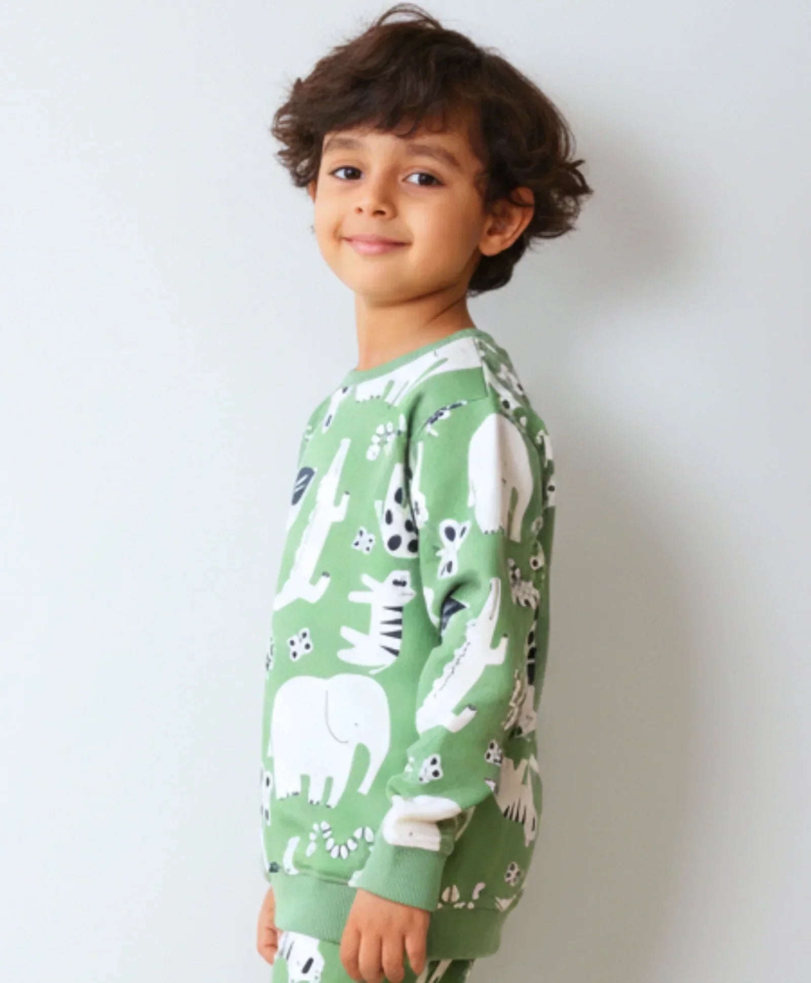 ANIMAL GREEN FLEECE BOYS SWEATSHIRT - GREEN