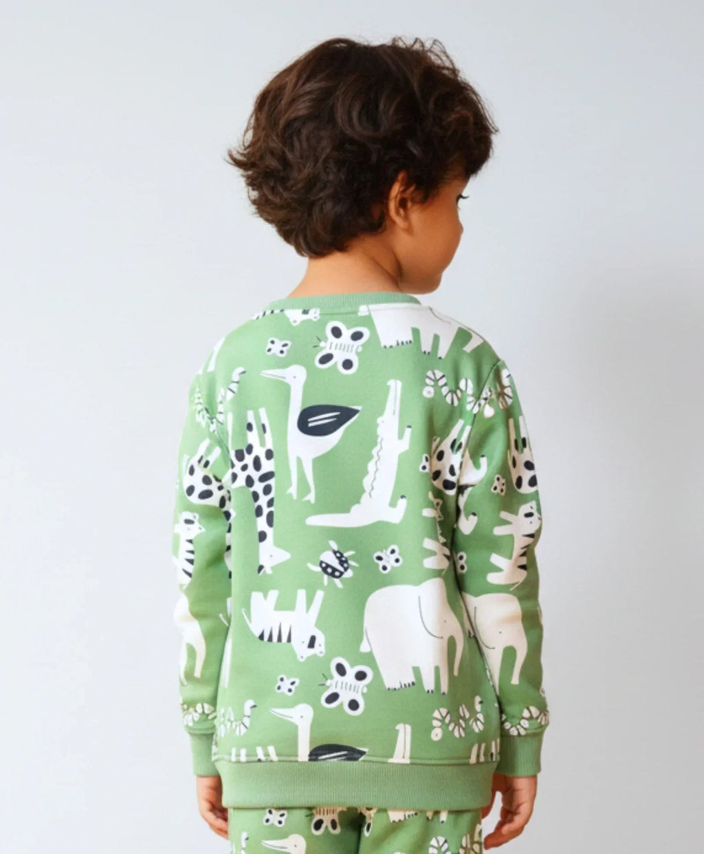 ANIMAL GREEN FLEECE BOYS SWEATSHIRT - GREEN