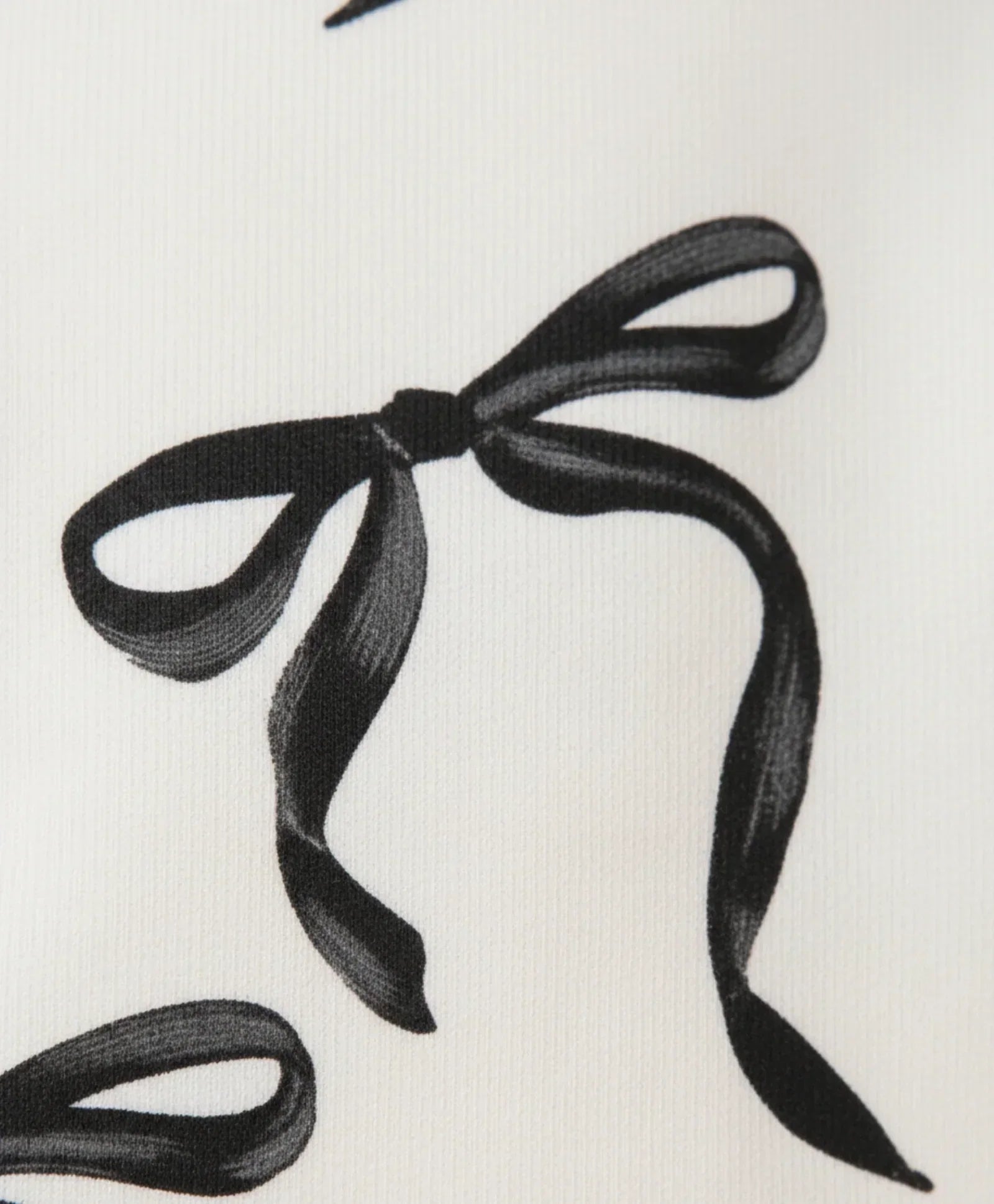 BLACK BOW FLEECE GIRLS SWEATSHIRT - OFF WHITE