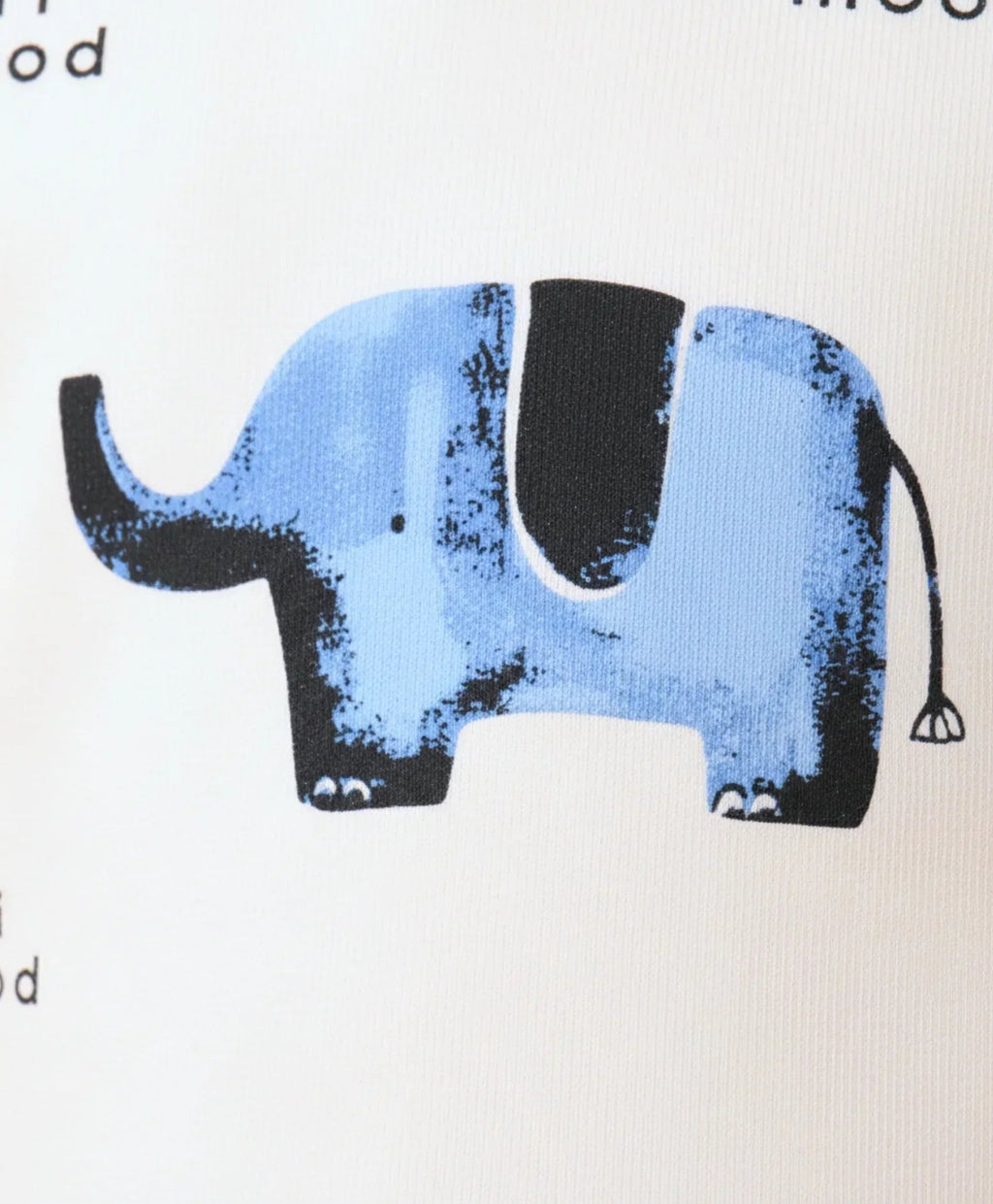 ELEPHANT SAFARI GIRLS FLEECE SWEATSHIRT JOGGER SET - WHITE
