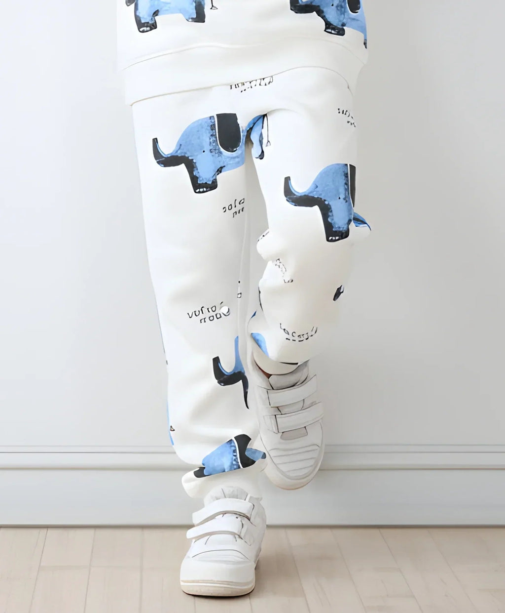 ELEPHANT SAFARI GIRLS FLEECE JOGGER - WHITE