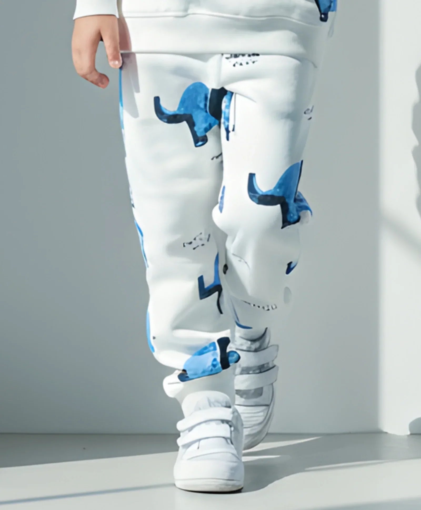 ELEPHANT SAFARI GIRLS FLEECE JOGGER - WHITE