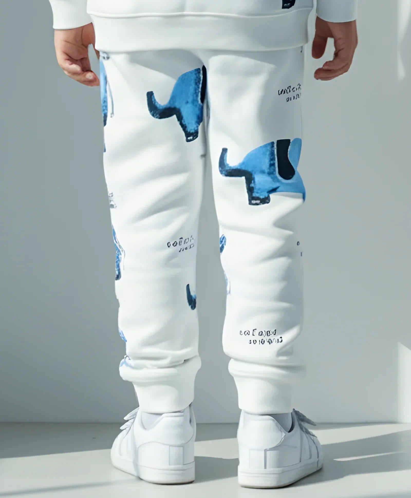 ELEPHANT SAFARI GIRLS FLEECE JOGGER - WHITE