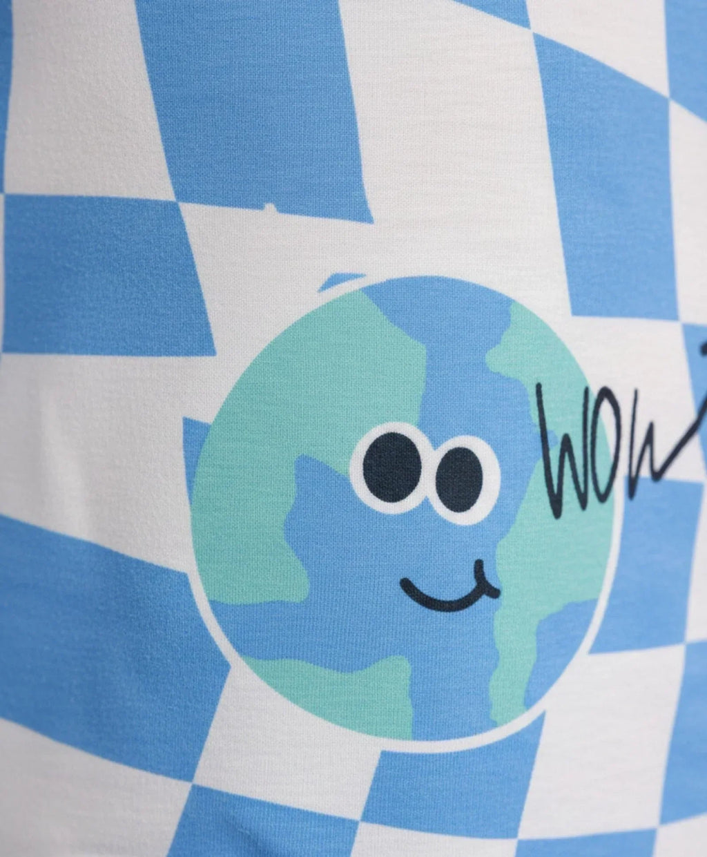 GLOBE CHECK GIRLS LONG SLEEVES PYJAMA SET - BLUE
