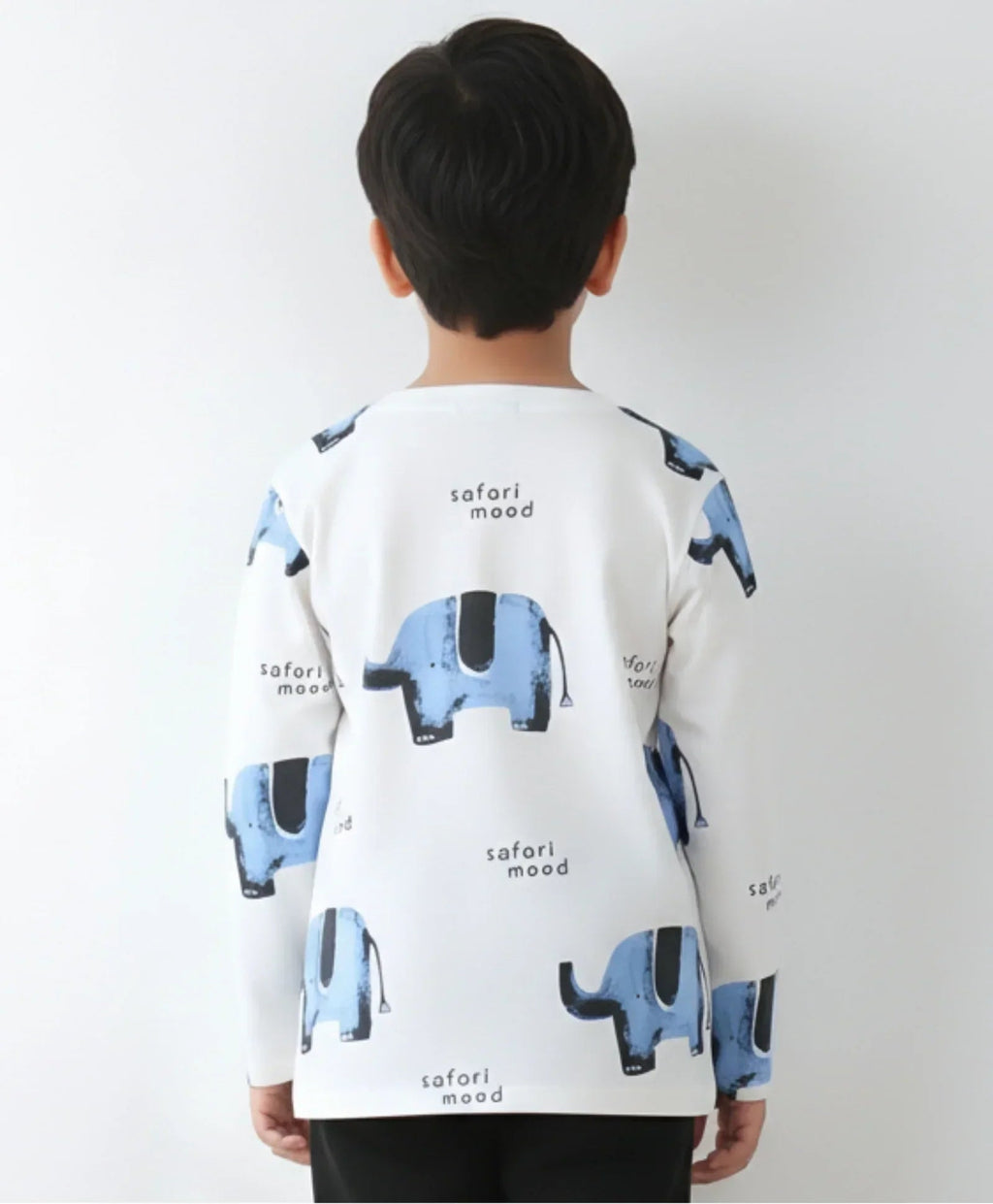 ELEPHANT LONG SLEEVE BOYS T-SHIRT -OFF WHITE