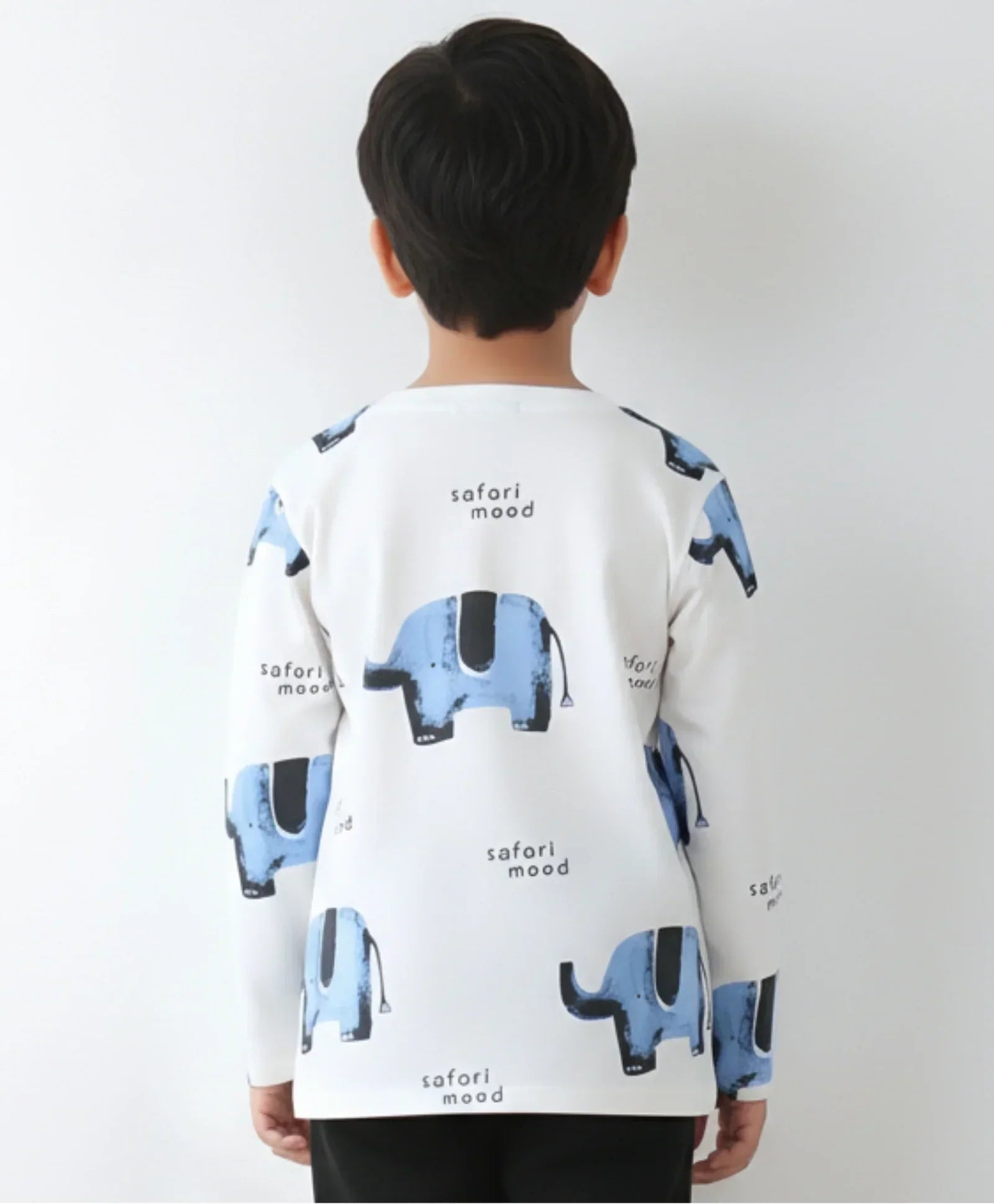 ELEPHANT LONG SLEEVE BOYS T-SHIRT -OFF WHITE