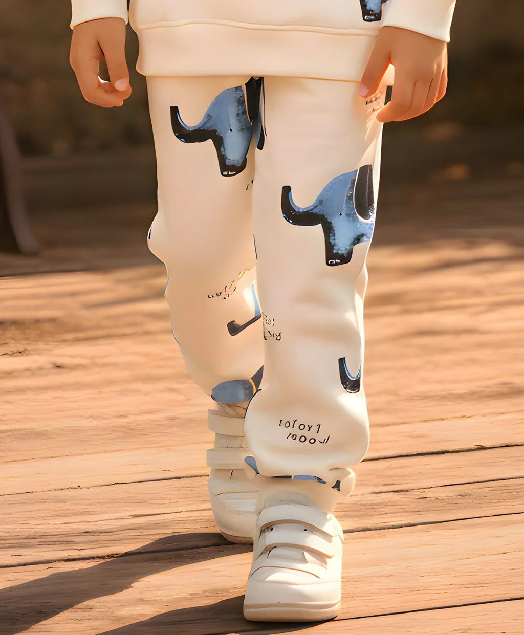 ELEPHANT SFARI BOYS FLEECE JOGGER - WHITE