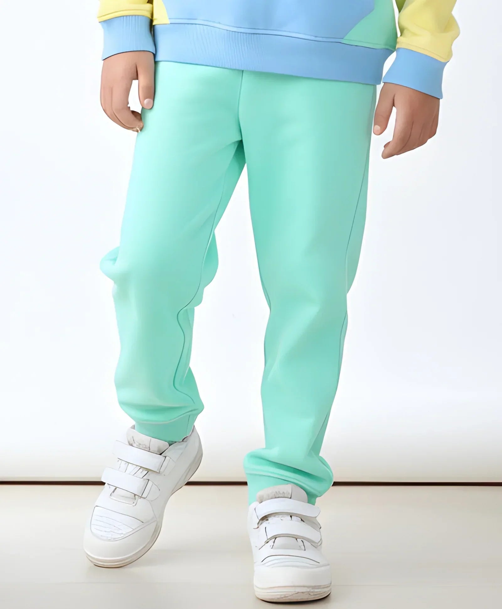 GREEN FLEECE GIRLS JOGGER - GREEN
