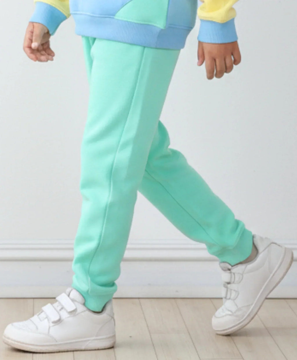 GREEN FLEECE GIRLS JOGGER - GREEN