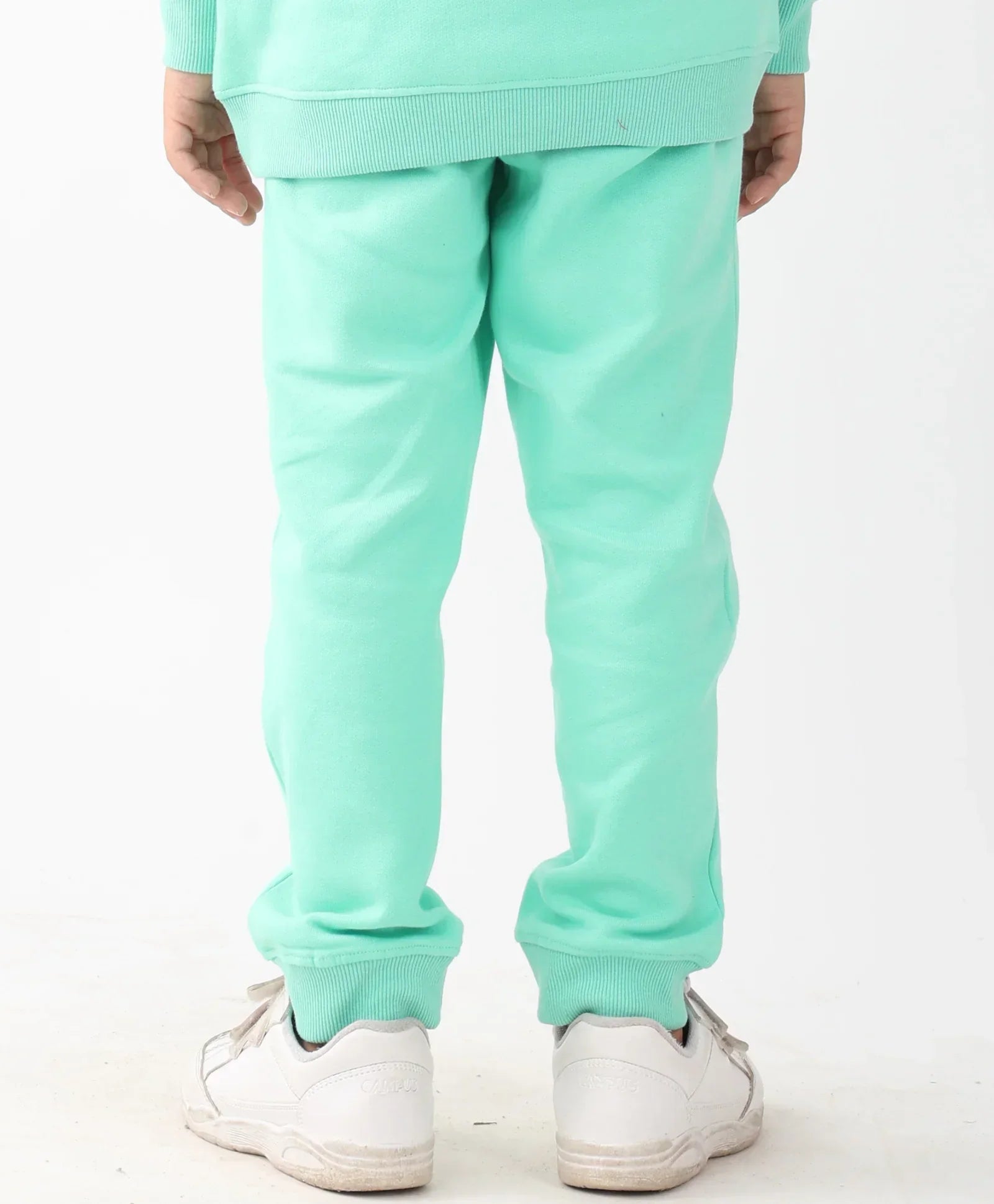 GREEN FLEECE GIRLS JOGGER - GREEN