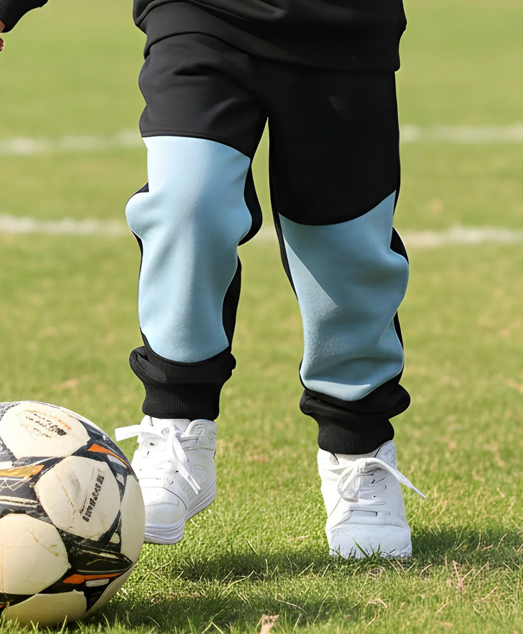 BLACK BLUE INTERLOCK BOYS FLEECE JOGGER - BLACK